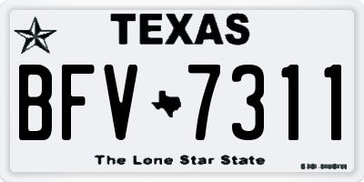 TX license plate BFV7311