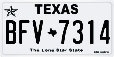 TX license plate BFV7314