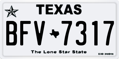 TX license plate BFV7317
