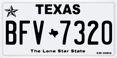 TX license plate BFV7320