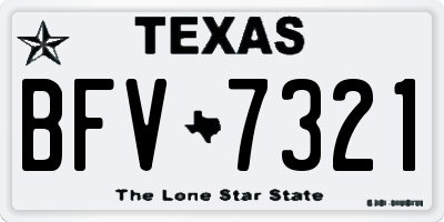 TX license plate BFV7321