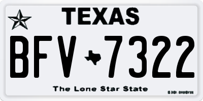 TX license plate BFV7322