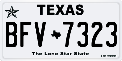 TX license plate BFV7323