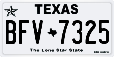 TX license plate BFV7325