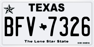 TX license plate BFV7326