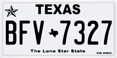 TX license plate BFV7327