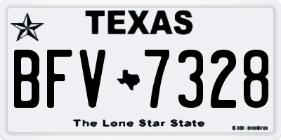 TX license plate BFV7328