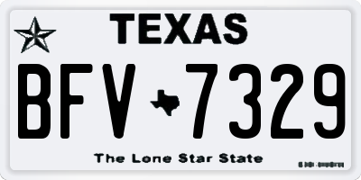 TX license plate BFV7329