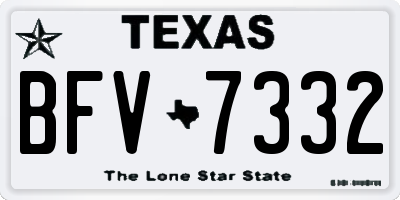 TX license plate BFV7332