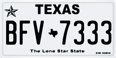 TX license plate BFV7333