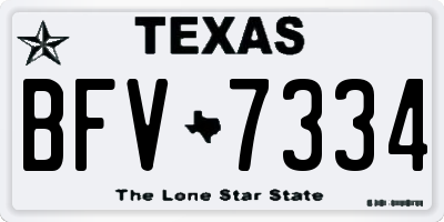 TX license plate BFV7334