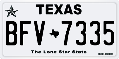 TX license plate BFV7335