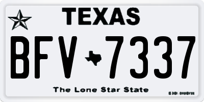 TX license plate BFV7337