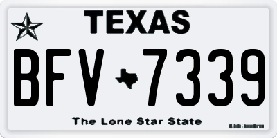 TX license plate BFV7339