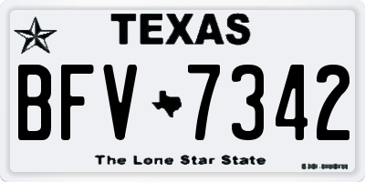 TX license plate BFV7342