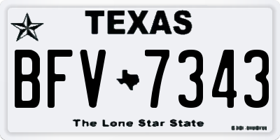 TX license plate BFV7343