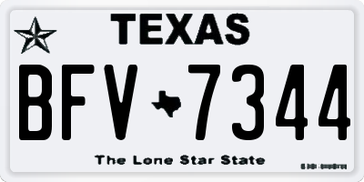 TX license plate BFV7344