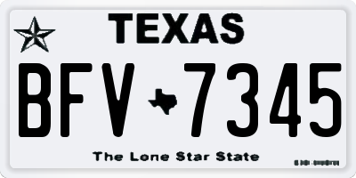 TX license plate BFV7345