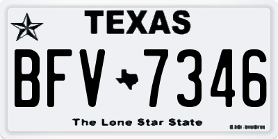 TX license plate BFV7346