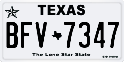 TX license plate BFV7347
