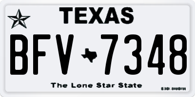 TX license plate BFV7348