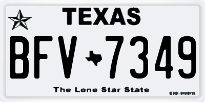 TX license plate BFV7349