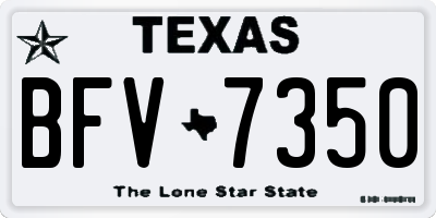 TX license plate BFV7350