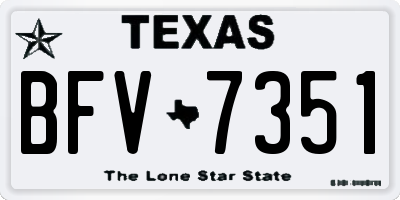 TX license plate BFV7351