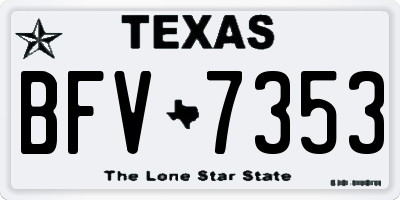 TX license plate BFV7353