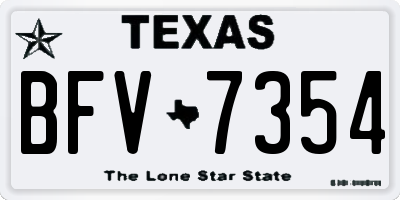 TX license plate BFV7354