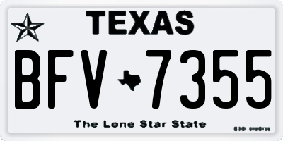 TX license plate BFV7355