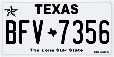 TX license plate BFV7356