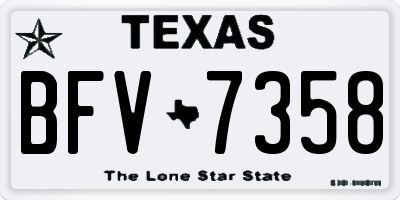 TX license plate BFV7358