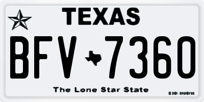 TX license plate BFV7360
