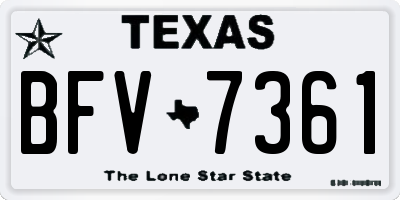 TX license plate BFV7361
