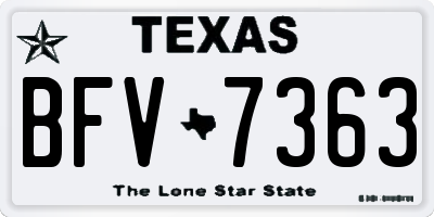 TX license plate BFV7363