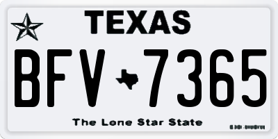 TX license plate BFV7365