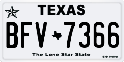 TX license plate BFV7366