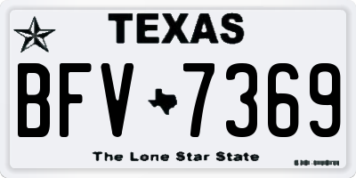 TX license plate BFV7369