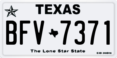 TX license plate BFV7371