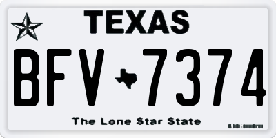 TX license plate BFV7374