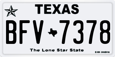 TX license plate BFV7378