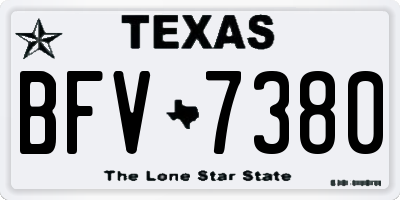 TX license plate BFV7380