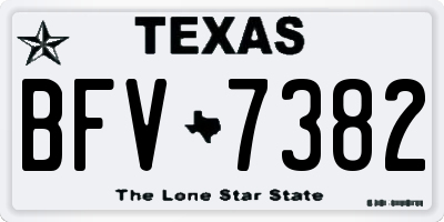 TX license plate BFV7382
