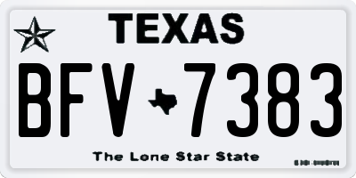 TX license plate BFV7383