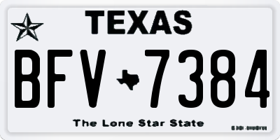 TX license plate BFV7384