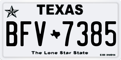 TX license plate BFV7385