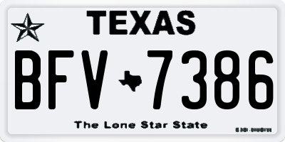TX license plate BFV7386