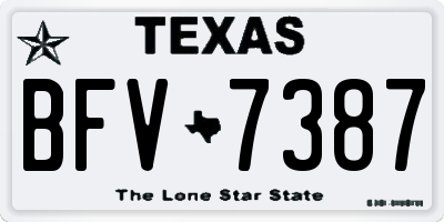 TX license plate BFV7387