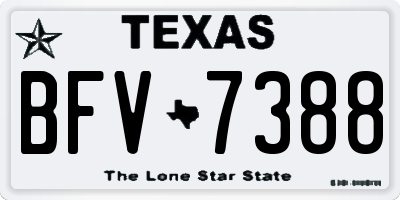 TX license plate BFV7388